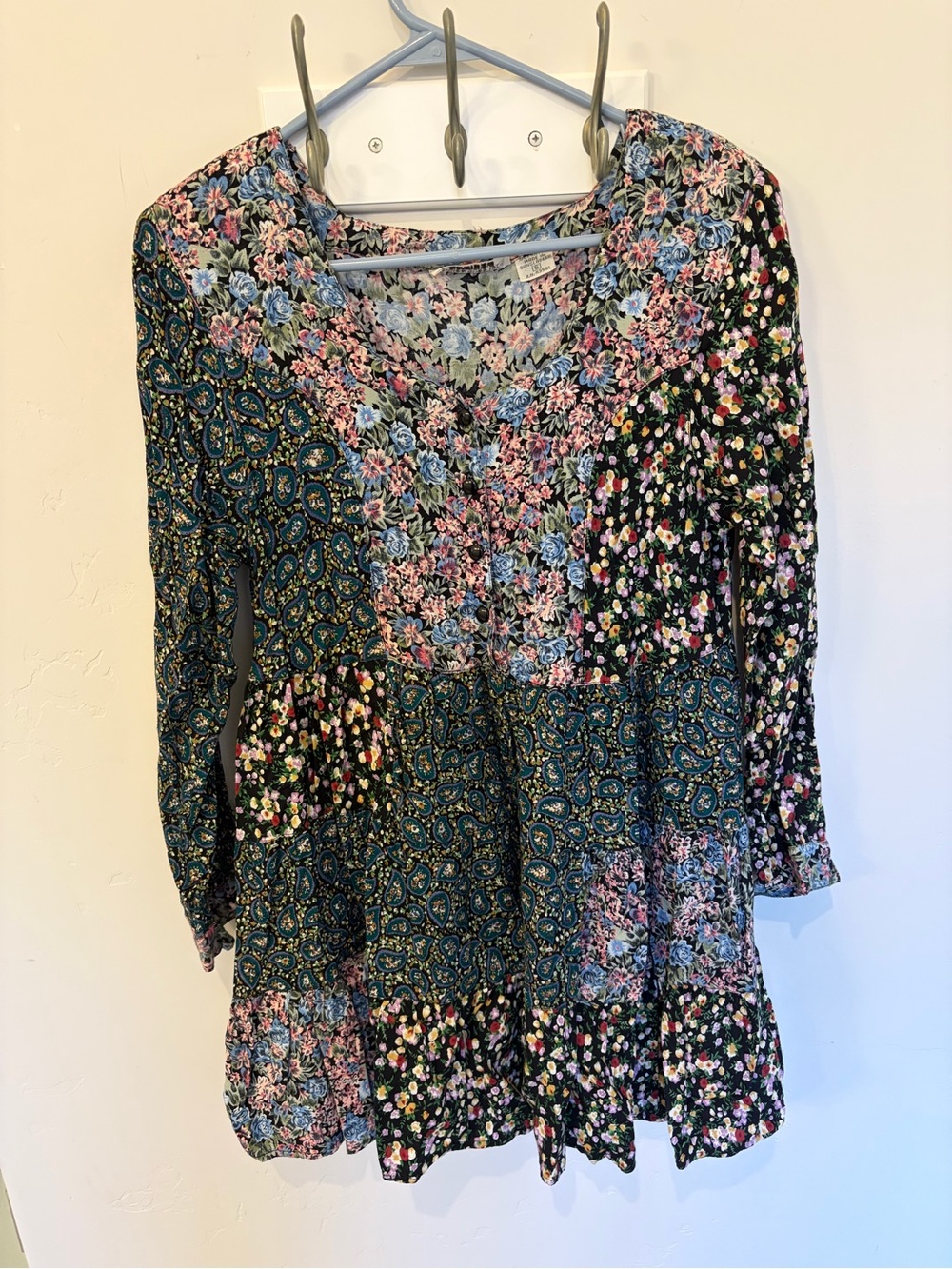 Oh! Mamma Multicolor Floral Patchwork Tunic